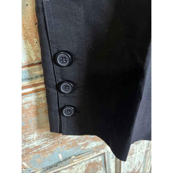 Larry Levine Women's 10 Black Contemporary Button Wide Leg Pocket Capris - Picture 5 of 9